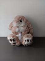 Pluche konijn – beige met hangoren en strikje, Ophalen of Verzenden, Zo goed als nieuw, Konijn