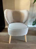 Lichtbeige fauteuil, Huis en Inrichting, Fauteuils, Ophalen, Minder dan 75 cm, Zo goed als nieuw, Stof