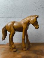 Vintage handgesneden houten paard groot, Ophalen of Verzenden, Zo goed als nieuw, Dier