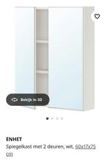 Enhet spiegelkast - badkamerkast- wit - 60 cm breed, Huis en Inrichting, Badkamer | Badkamermeubels, Ophalen, Spiegelkast, 50 tot 100 cm