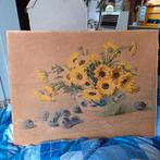 Prachtig oud schilderij met bloemen, Ophalen of Verzenden