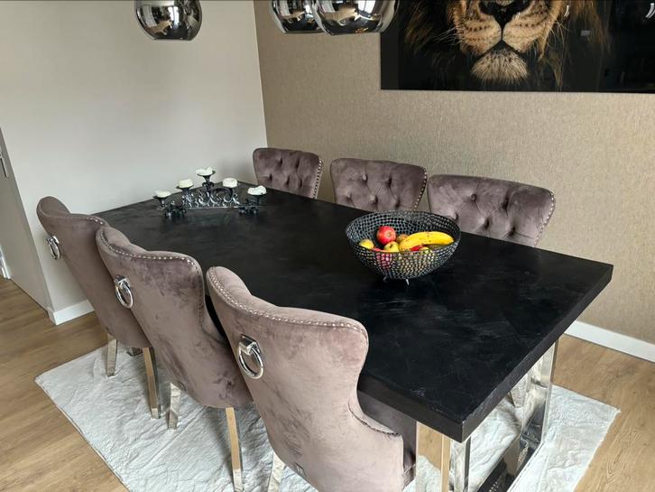 Eetstoelen 6 Stuks. ZGAN, Huis en Inrichting, Stoelen, Zo goed als nieuw, Vijf, Zes of meer stoelen, Stof, Overige kleuren, Ophalen