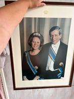 Schilderij Beatrix en Claus, Verzamelen, Koninklijk Huis en Royalty, Ophalen of Verzenden, Zo goed als nieuw, Kaart, Foto of Prent