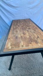 Lange smalle eettafel/bureau teakhout, Ophalen, Teakhout, 200 cm of meer, 50 tot 100 cm