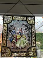 Glas-in-lood kunstpaneel met romantische scène, Antiek en Kunst, Ophalen of Verzenden
