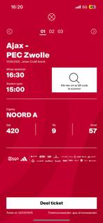 Ajax - pec zwolle, Tickets en Kaartjes