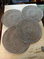 Boho Ibiza prachtige geweven ronde onderzetters placemats 4x, Ophalen of Verzenden, Zo goed als nieuw, Bord
