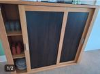 Dressoir/vitrinekast massief hout., Huis en Inrichting, Ophalen, Zo goed als nieuw, 25 tot 50 cm, 150 tot 200 cm