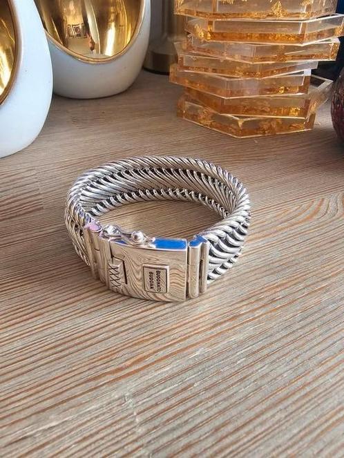 Als nieuwe Buddha to Buddha armband Edwin Big maat E 19 cm, Sieraden, Tassen en Uiterlijk, Armbanden, Zo goed als nieuw, Zilver
