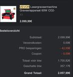 VEVOR Lasergraveermachine 60W CO2-X1, Ophalen