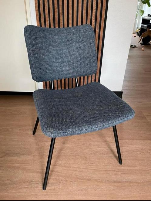 Eetkamerstoelen + Eettafel te koop, Huis en Inrichting, Stoelen, Gebruikt, Vijf, Zes of meer stoelen, Stof, Blauw, Ophalen