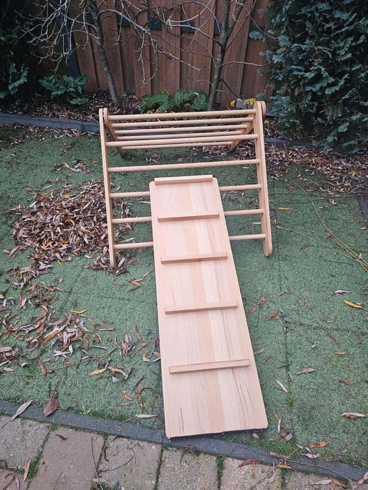 Houten Klimrek met Glijbaan, Kinderen en Baby's, Speelgoed | Houten speelgoed, Gebruikt, Ophalen