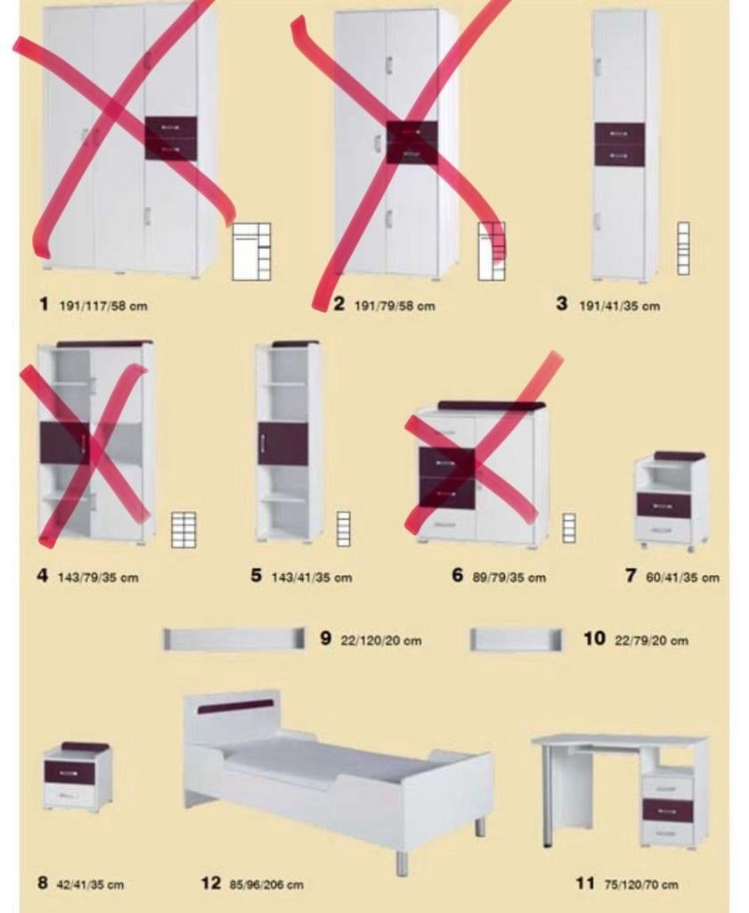 Kinderkamer meubels - bed, kast, bureau, nachtkastje, Ophalen of Verzenden, Gebruikt, Jongetje of Meisje