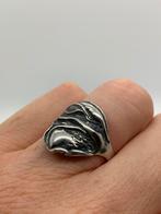 X277 Prachtige zilveren brutalist ring maat 18, Sieraden, Tassen en Uiterlijk, Ringen, 18 tot 19, Ophalen of Verzenden, X, Dame