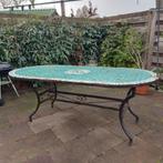 Tuintafel gietijzer met mozaik, Ophalen, Gebruikt, Rechthoekig, Metaal