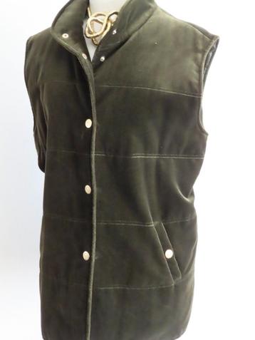 BASLER Luxe bodywarmer, Groen fluweel mt 44/46 beschikbaar voor biedingen