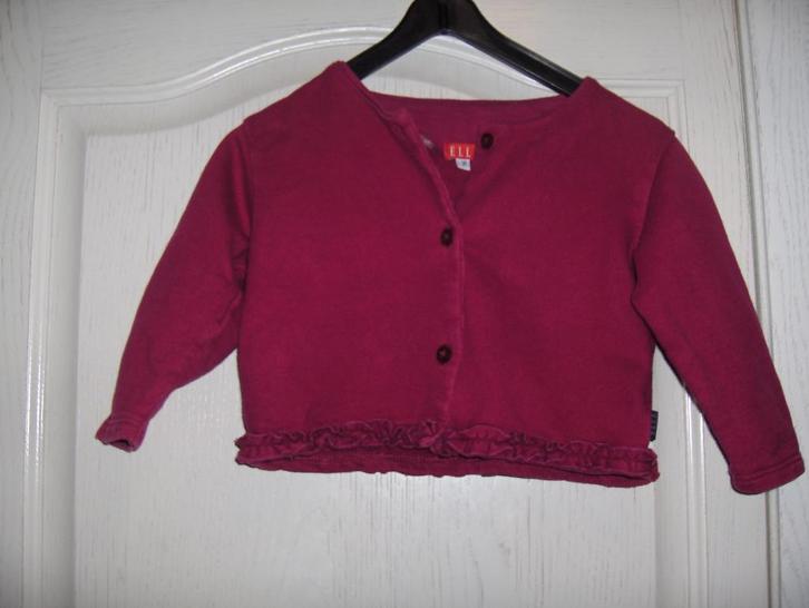 Fuchsia roze katoenen college vestje ELLE mt 74 prima staat, Kinderen en Baby's, Babykleding | Maat 74, Gebruikt, Meisje, Truitje of Vestje