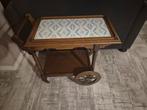 Vintage theetafel / serveerwagen met tegelblad, Ophalen of Verzenden