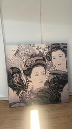 Geisha canvas schilderij oosters groot xxl doek, Schilderij, Ophalen of Verzenden, Zo goed als nieuw