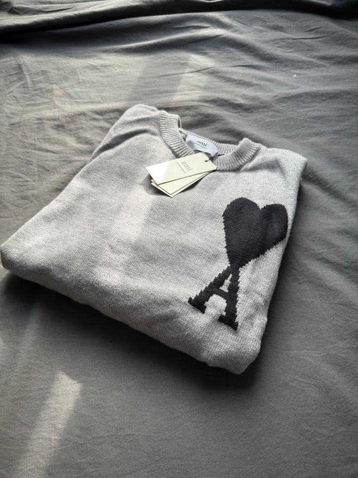 Ami paris Trui - Nieuwstaat, Kleding | Heren, Truien en Vesten, Zo goed als nieuw, Overige maten, Grijs, Verzenden