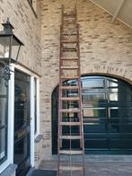 Wienese tweedelige houten schuifladder, 2 x 14 treden., Doe-het-zelf en Verbouw, Ladders en Trappen, Ophalen of Verzenden, Zo goed als nieuw