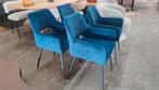 ⚠️LET OP⚠️Industriële eetkamerstoel Reno -Velvet Blauw, Ophalen, Blauw, Nieuw, Industriële