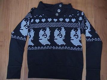 OUTFITTERS NATION / ON blauwe trui met witte figuurtjes 140 beschikbaar voor biedingen