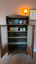 Vintage eiken vitrinekastje, kastje, boekenkast, brocante, Ophalen, Gebruikt, Kast, Vintage