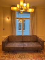 Leren bank, Ophalen, Driepersoons, Zo goed als nieuw, Rechte bank