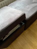 1 zitsbank met 2 poefjes( poef met opbergruimte ). Zwart, Huis en Inrichting, Banken | Voetenbanken en Poefen, Ophalen, Gebruikt