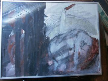 E. van der Veer, 3 Mithologische aquarell i met gebr Glas beschikbaar voor biedingen