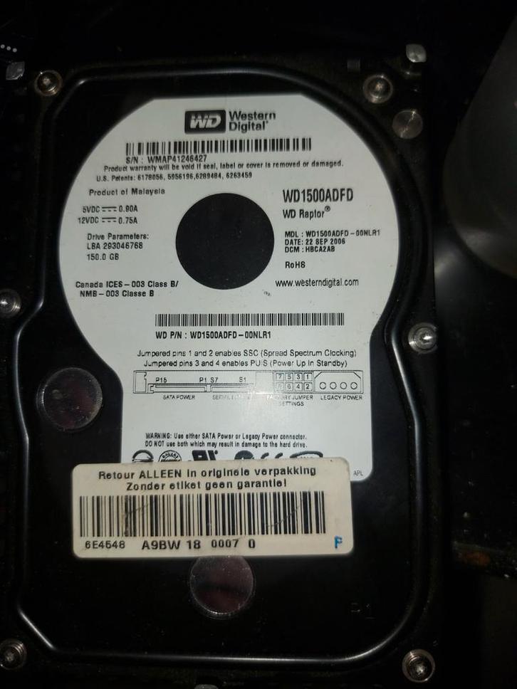 WD Raptor 150GB SATA HDD - WD1500ADFD, Computers en Software, Harde schijven, Gebruikt, Desktop, Intern, HDD, Ophalen of Verzenden