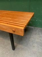 Salontafel / lattenbank vintage hout metalen poten tafel, Ophalen, Gebruikt, Onbekend, Onbekend