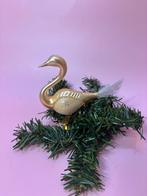 Kerstbal glas goudkleurige zwaan op clip, Diversen, Kerst, Ophalen of Verzenden, Zo goed als nieuw