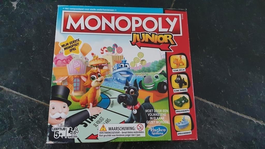 Monopoly Junior - Leuk en leerzaam!, Hobby en Vrije tijd, Gezelschapsspellen | Bordspellen, Drie of vier spelers, Ophalen of Verzenden