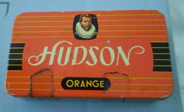 Leuk oud sigarenblikje van Hudson Orange in gebruikte staat beschikbaar voor biedingen