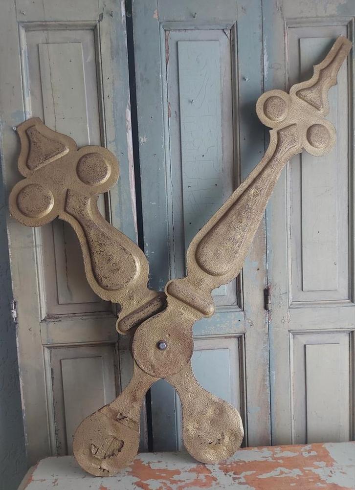 Echte antieke kerk klok wijzers met gewichten 114 cm h, Antiek en Kunst, Curiosa en Brocante, Ophalen of Verzenden