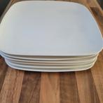 Set van witte vierkante borden, 6 stuks 26 x 26 cm, Ophalen of Verzenden, Zo goed als nieuw, Bord(en), Effen