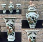 handbeschilderd Polychroom driedelig kaststel van H. Bequet, Antiek en Kunst, Antiek | Keramiek en Aardewerk, Ophalen of Verzenden
