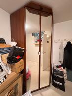 Bruine hoekkast met spiegeldeuren, Huis en Inrichting, Ophalen, Gebruikt, 200 cm of meer, 50 tot 100 cm