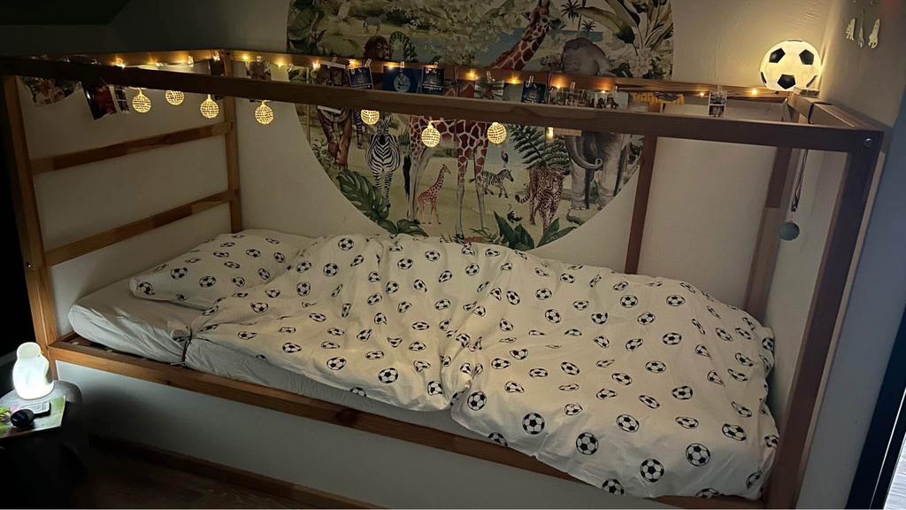 Half hoogslaper, Kinderen en Baby's, Kinderkamer | Bedden, Ophalen, 85 tot 100 cm, Gebruikt, Hoogslaper of Stapelbed