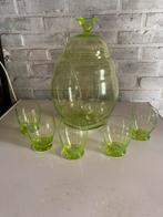 Een uranium glas Annagroen set, Antiek en Kunst, Antiek | Glas en Kristal, Ophalen of Verzenden