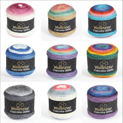 WOLLBIENE CUPCAKE GLITTER, Hobby en Vrije tijd, Breien en Haken, Nieuw, Breien of Haken, Wol of Garen, Ophalen of Verzenden