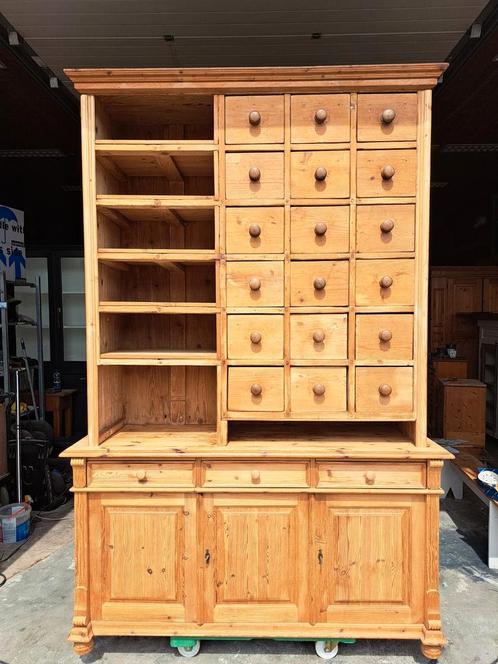 Oud grenen ladekast, Huis en Inrichting, Kasten | Ladekasten, Gebruikt, 200 cm of meer, 150 tot 200 cm, 50 tot 75 cm, Grenenhout