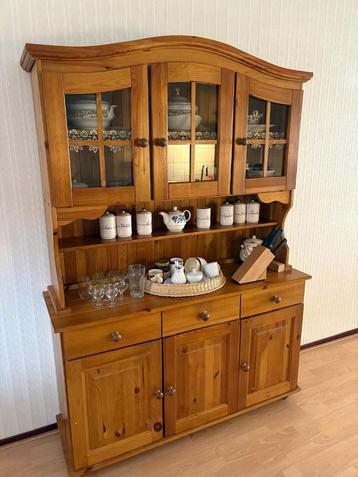 Landelijke buffetkast massief hout – 131x40x186 cm beschikbaar voor biedingen