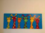 Schilderij van Heppi (Esrher Naalden) giraffen, Ophalen of Verzenden, Zo goed als nieuw, Wanddecoratie