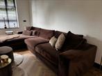 Eric Kuster style velours loungebank met chaise longue, Ophalen, Zo goed als nieuw