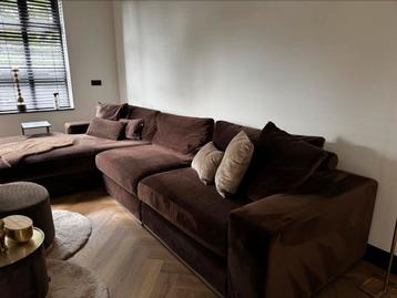 Eric Kuster style velours loungebank met chaise longue beschikbaar voor biedingen