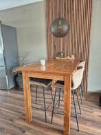 Teakhouten bartafel, verlengbaar tot 200cm, Ophalen, Gebruikt, Teakhout, 50 tot 100 cm