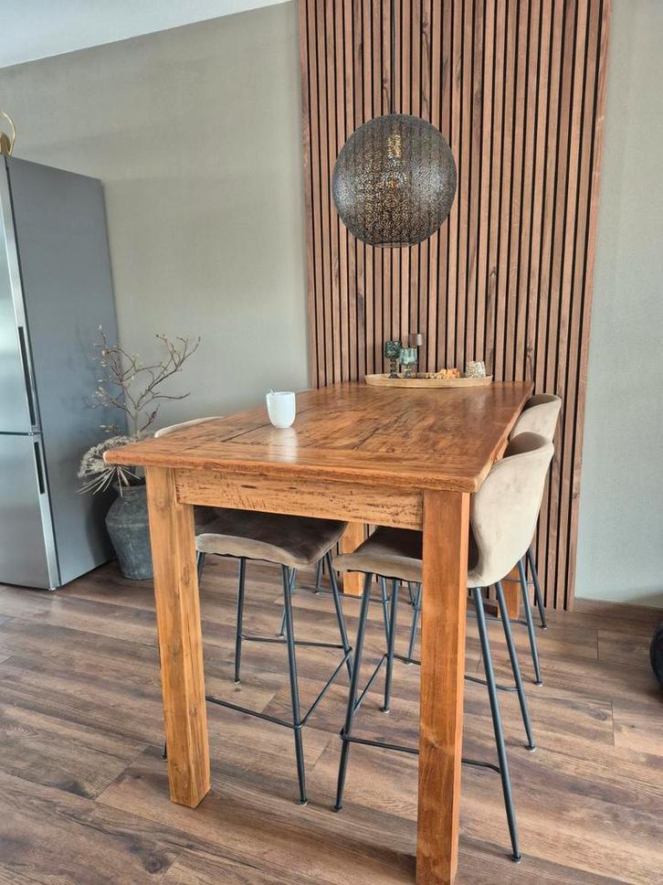 Teakhouten bartafel, verlengbaar tot 200cm, Huis en Inrichting, Tafels | Eettafels, Gebruikt, 50 tot 100 cm, 150 tot 200 cm, Vier personen